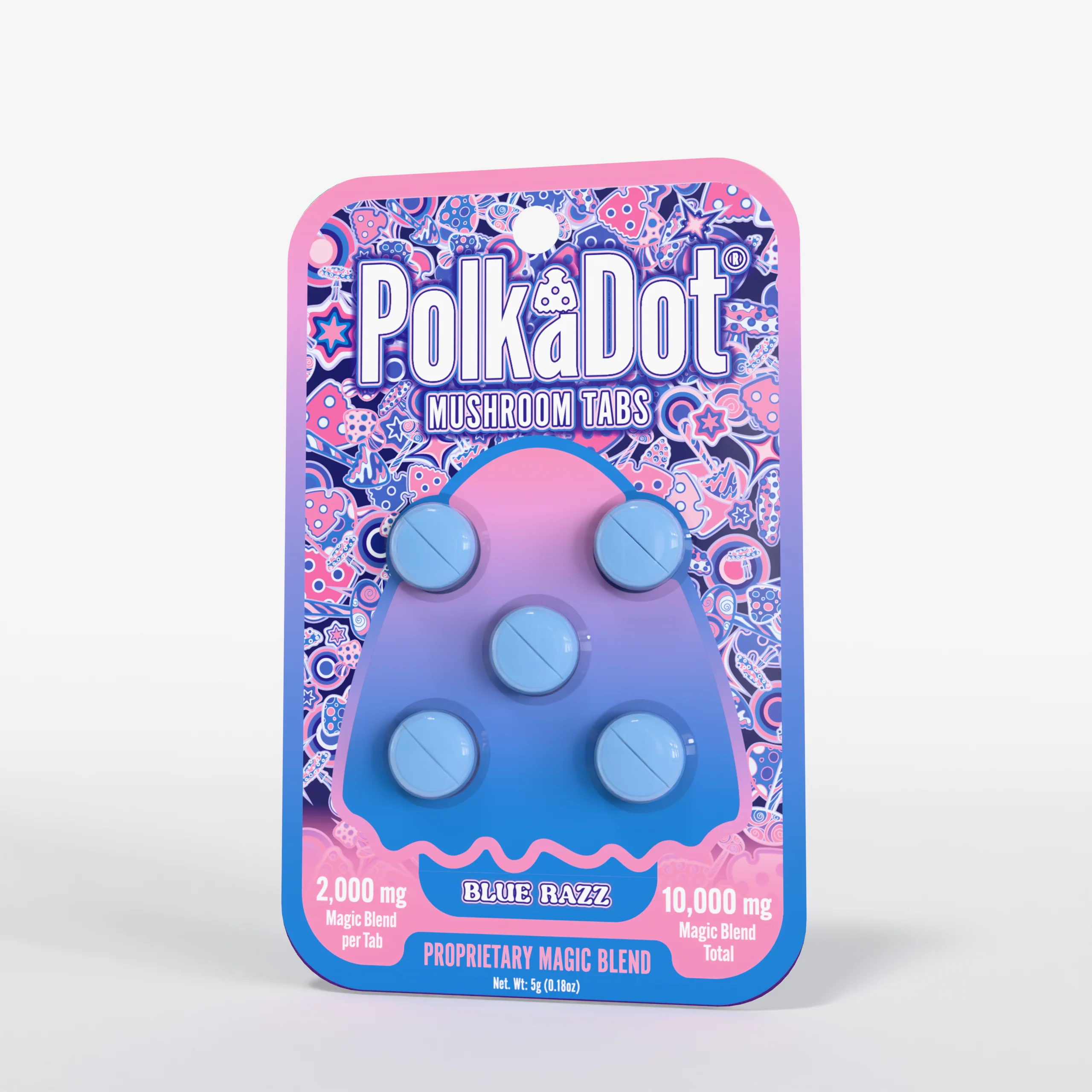 Mushroom Tab - Blue Razz - Blister Card (5)